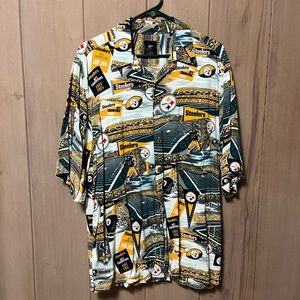 Reyn Spooner NFL Pittsburgh Steeler Hawaiian Shirt, 100% Rayon, Size L